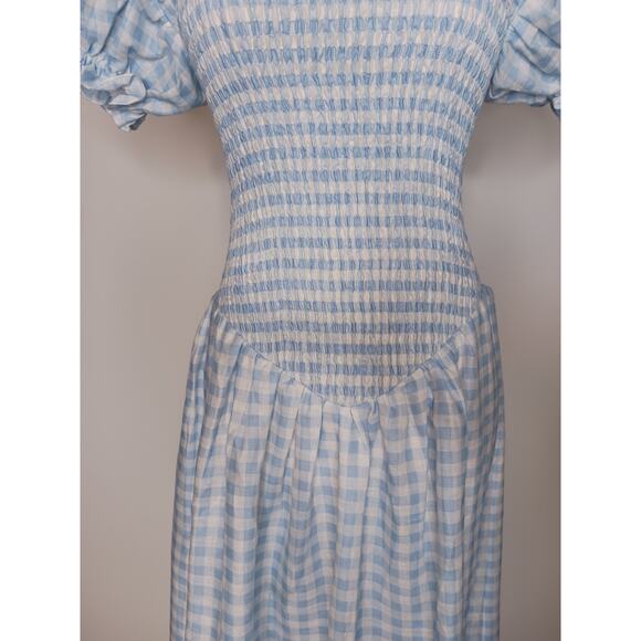 SLEEPER Gingham Belle Mid-Length Dress, size XL, 100% Linen, NWT - Picture 7 of 14